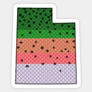 Trout Fishing Rainbow Trout Pattern Utah State Map Sticker